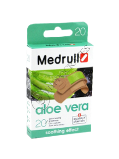 Emplastru MEDRULL Aloe Vera (1.9x7.2 cm-10 buc, 2.5x7.2 cm-6 buc,diam. 2.2 cm) № 20