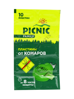 Репеллент PICNIC FAMILY пластины от комаров