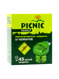 Repelent PICNIC FAMILY electro-fumigator + lichid contra tintarilor 45 nopti