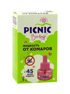 Репеллент PICNIC BABY жидкость от комаров 45 ночей