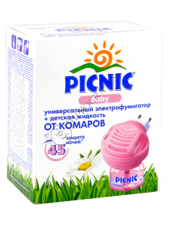 Репеллент PICNIC BABY электро-фумигатор+ жидкость от комаров 45 ночей