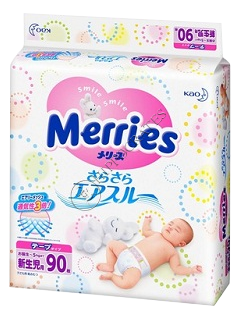 MERRIES Newborn №90 -5 kg (SJ) scutece