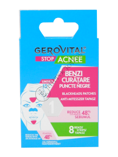 Gerovital Stop Acnee benzi curatare puncte negre 8 pcs