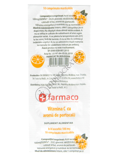 Acid ascorbic cu glucosi (vitamina C) portocala