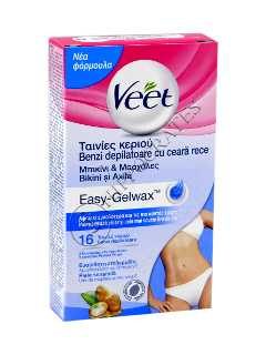 VEET benzi depilatoare ceara rece bikini si axila piele sensibila