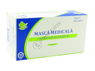 Masca de protectie (din 3 straturi cu elastic) de unica folosinta