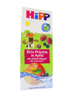 HIPP BIO Suc de mere si fructe rosii cu apa plata (de la 1 an) /70500/