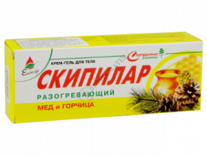 Эликсир Скипилар крем-гель разогревающий с мёдом и горчицей