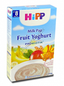 ХИПП Органическая пшеничная молочная каша с йогуртом и фруктами (с 8-ти месяцев) 250 гр /3311/