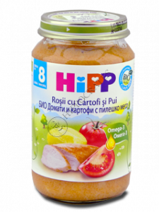 HiPP Meniu cu carne, Rosii cu cartofi cu carne de Pui (8 luni) 220 g /6510/