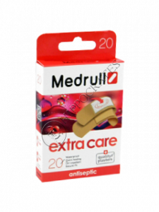 Emplastru MEDRULL Extra Care (1.9x7.2 cm-10 buc, 2.5x7.2 cm-6 buc,diam. 2.2 cm) № 20