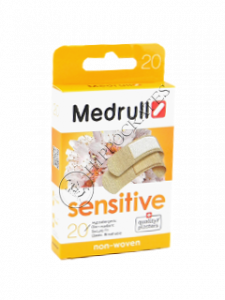 Пластырь MEDRULL Sensitive (1.9x7.2 см-10 шт, 2.5x7.2 см-6 шт,диам. 2.2 см) № 20