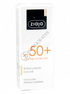 Ziaja Med SPF 50+ Crema pentru ten normal cu capilare dilatate (ton deschis) 50 ml