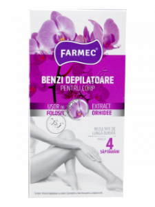 Farmec benzi depilatoare p/u corp extract de orhidee 14 benzi+2 servetele