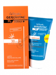 Gerovital Sun H3 Derma+ Pachet promo lapte protectie solara SPF 30+gel reparator dupa plaja