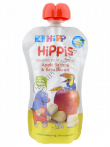 HIPPiS FructCereale Mar - banana si biscuite (4 luni) 100 g /8508/