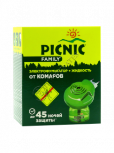 Repelent PICNIC FAMILY electro-fumigator + lichid contra tintarilor 45 nopti