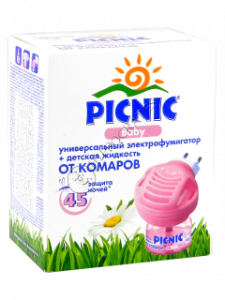 Репеллент PICNIC BABY электро-фумигатор+ жидкость от комаров 45 ночей