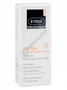 Ziaja Med SPF 50+ Crema pentru ten normal cu capilare dilatate (ton normal) 