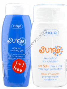 Ziaja Sun. Lotiune p/u copii SPF 50 +Gel calmant dupa plaja