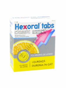 Hexoral Tabs Classic cu aroma de lamaie