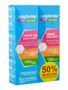 Gerovital Stop Acnee Pachet Promo crema- gel sebum control +crema ultra activa 