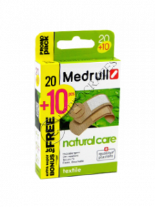 Emplastru MEDRULL Natural Care (1.9x7.2 cm-10 buc, 2.5x7.2 cm-6 buc,diam. 2.2 cm) № 20 + № 10