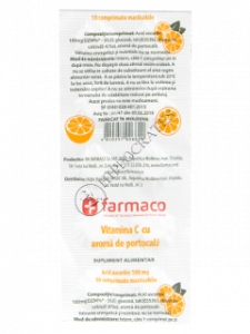 Acid ascorbic cu glucosi (vitamina C) portocala