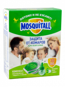 Репеллент MOSQUITALL электро-фумигатор + жидкость 30 мл д/всей семьи