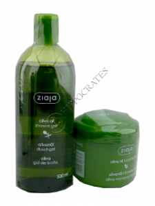 Ziaja Natural Olive. Gel de dus p/u piele normala si uscata + unt corp 