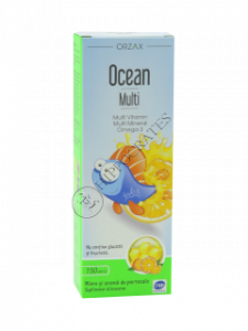 Ocean Omega 3 multivitamin cu gust de miere si portocala