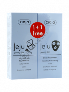 Ziaja Jeju No Make-up Fondation Natural crema fata + Black Face masca