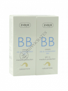 Ziaja BB crema pentru pielea grasa si combinata, ton natural SPF 15 (1+1)