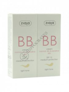 Ziaja BB crema pentru pielea normala,uscata,sensibila, ton deschis SPF 15 (1+1)