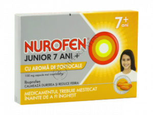 Nurofen Junior 7+ ani cu aroma de portocale