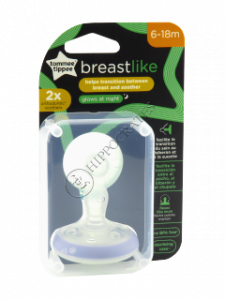 Suzeta ortodontica de noapte silicon (6-18 luni) "Breast Like Soother" 2 buc. TT0326 verde/mov