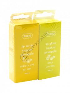 Ziaja Exfoliant de buze Tropical pineapple + Luciu de buze