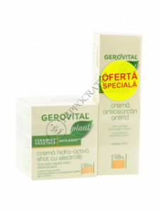 Gerovital Plant Pachet Promo crema  Hidra-Activa Shot + crema anticercan