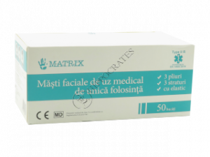 Masca de protectie (din 3 straturi cu elastic) de unica folosinta