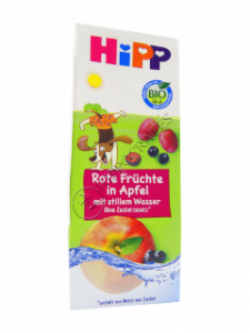 HIPP BIO Suc de mere si fructe rosii cu apa plata (de la 1 an) /70500/